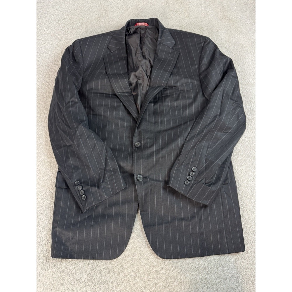 Samuelsohn Loro Piana Extreme Super 120's Wool Pinstripe Blazer Mens Sz 44 Gray